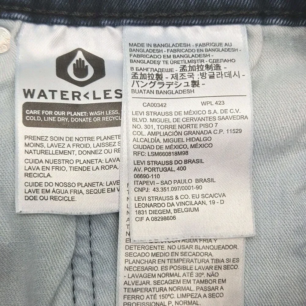 Levi's 512 Jeans Slim Tapered Men Sz 34 x 30 Blue Cotton Blend Stretch Dark Wash